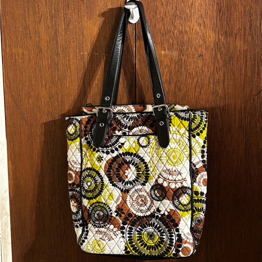 Vera Bradley Tote Bag In The Retired “Cocoa Moss” Pattern